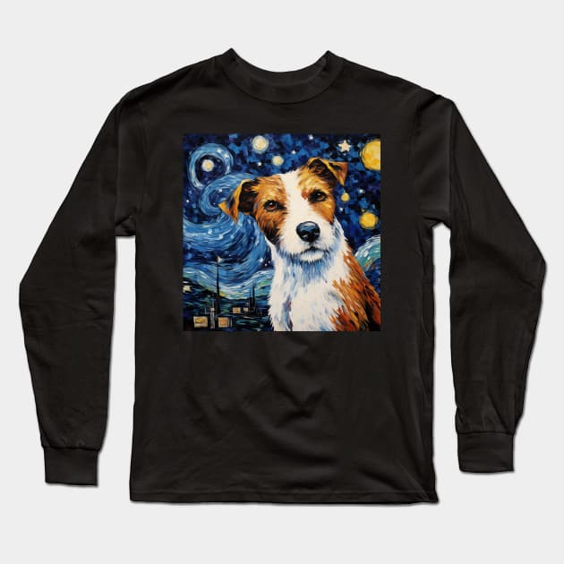 Parson Russell terrier Starry Night Long Sleeve T-Shirt by NatashaCuteShop